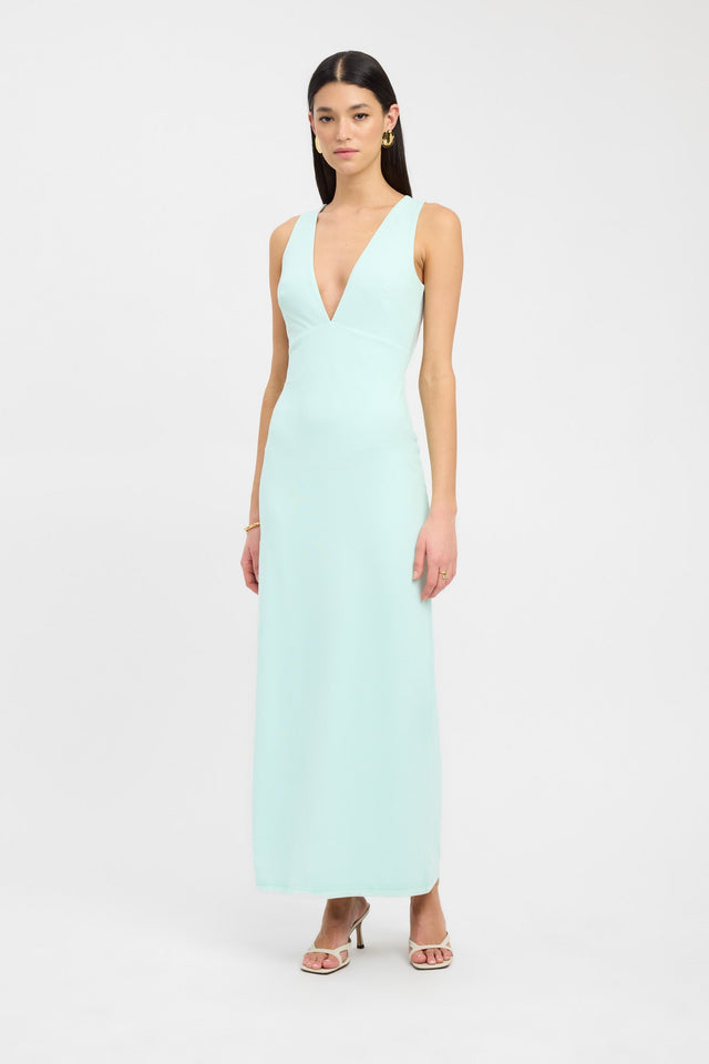 product Bolt Open Back Dress Kookai Straight Maxi Relaxed Asymmetry white womens-dresses