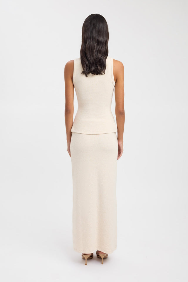 back Bec Button Tank Kookai Fitted Round womens-singlets