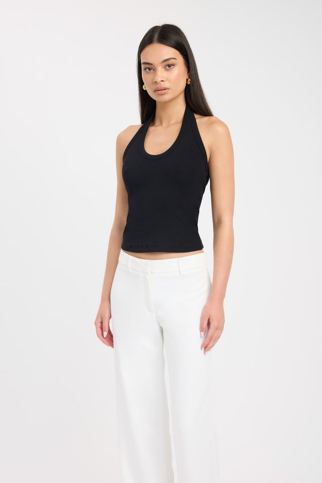 side Hadley Tank Kookai Fitted Roundneck Sleeveless Womens-Blouse