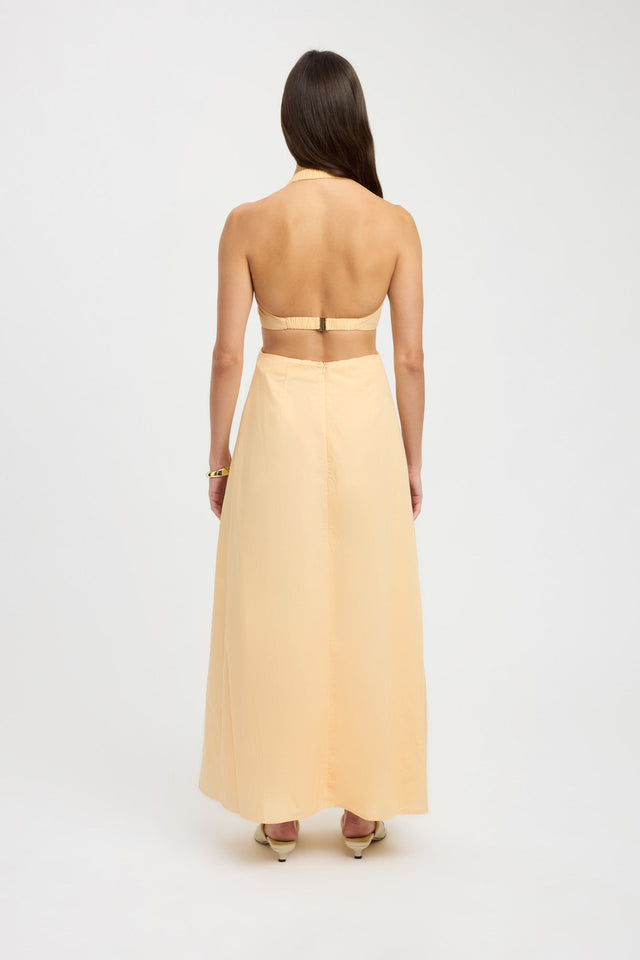back Romeo Ring Maxi Dress Kookai Straight Maxi Relaxed Plungeneck white womens-dresses