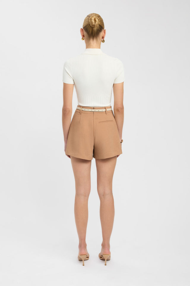 back Ariel Short Kookai High-rise Relaxed beige womens-shorts