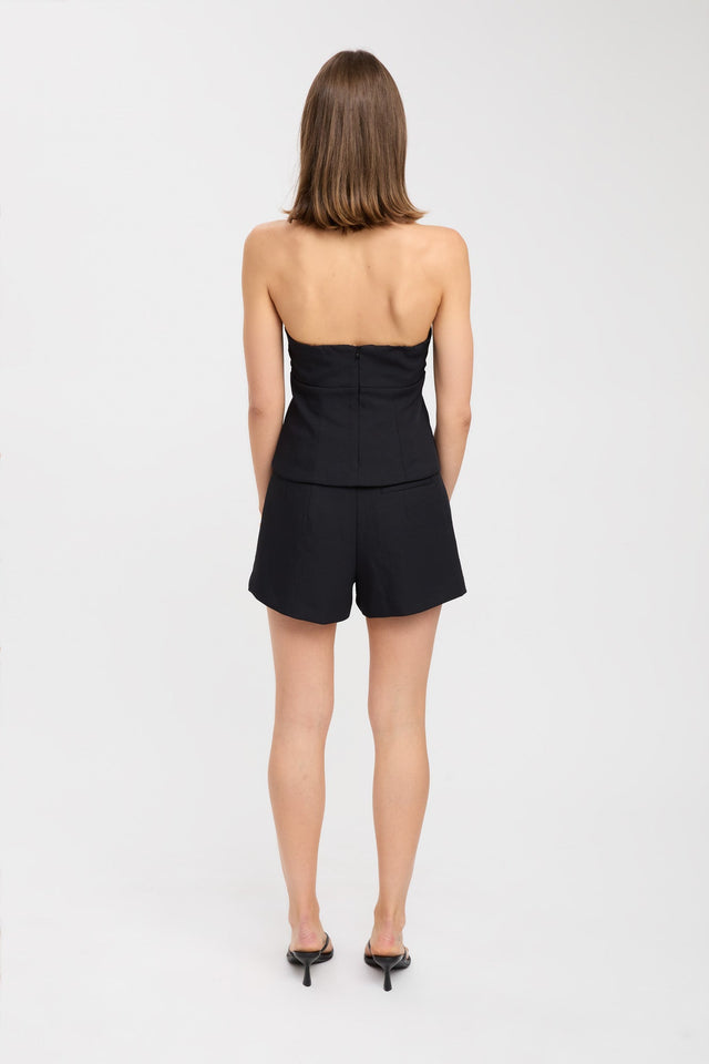 back Ariel Double Belt Top Kookai Fitted V-neck Sleeveless Womens-Blouse