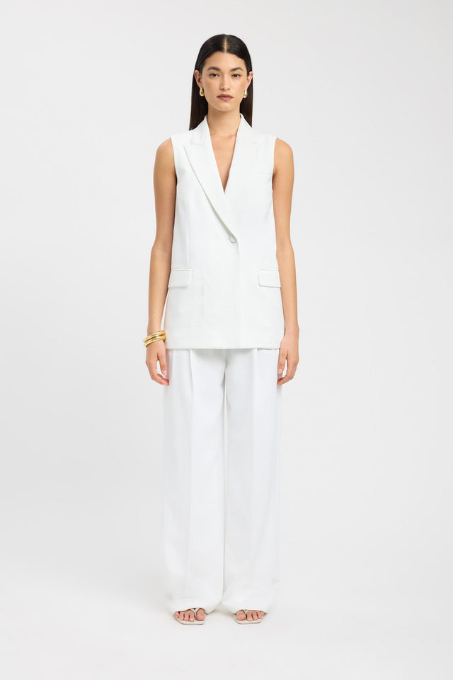 side Opal Top Kookai Relaxed V-neck Sleeveless Womens-Blouse