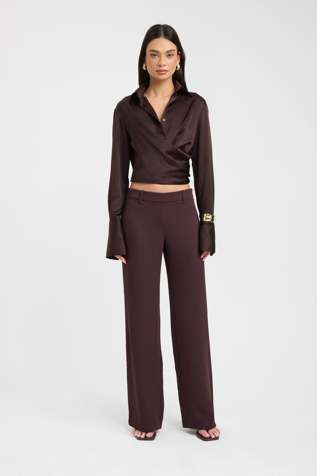 front Palermo Shirt Kookai Fitted V-neck Long sleeve Womens-Blouse