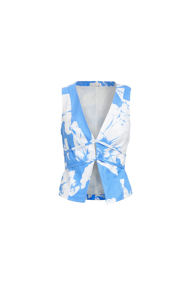 product Lyla Tie Top Kookai Fitted V-neck Sleeveless Womens-Blouse