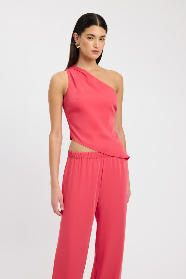 side Maria One Shoulder Top Kookai Fitted Asymmetry Sleeveless Womens-Blouse