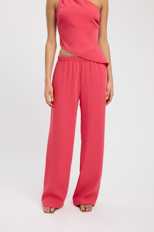 front Maria Elastic Pant Kookai Wide-leg High-rise coral womens-regular-pants