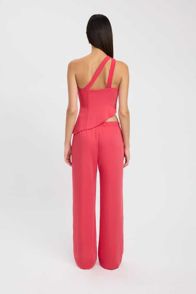 back Maria Elastic Pant Kookai Wide-leg High-rise coral womens-regular-pants