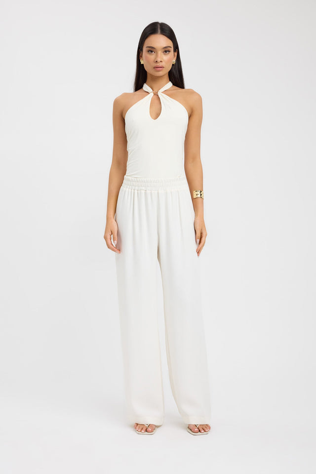 front Maria Wide Leg Pant Kookai Wide-leg High-rise brown womens-regular-pants