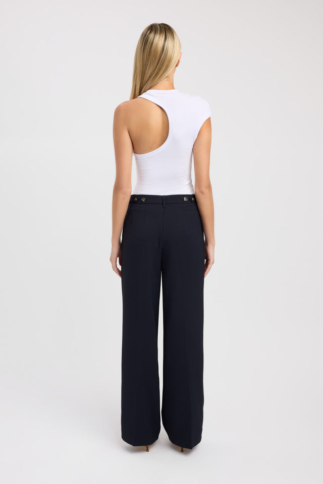 back Swan Top Kookai Fitted Roundneck Sleeveless Womens-Blouse