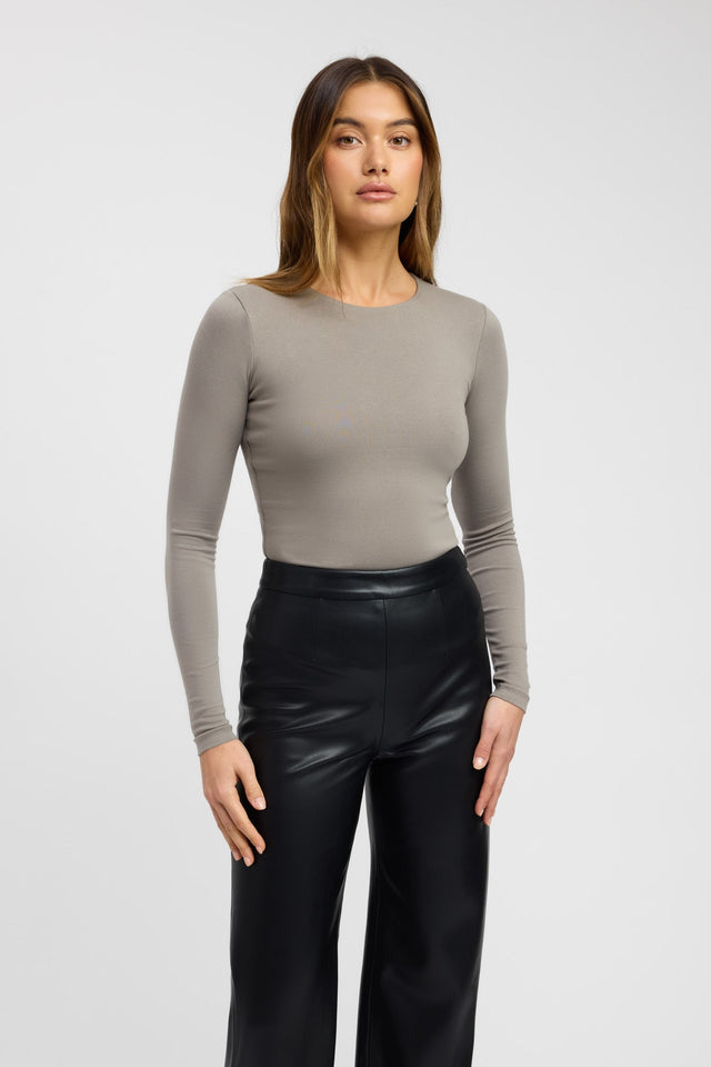 product High Crew Top Kookai Fitted Roundneck Long sleeve Womens-Blouse