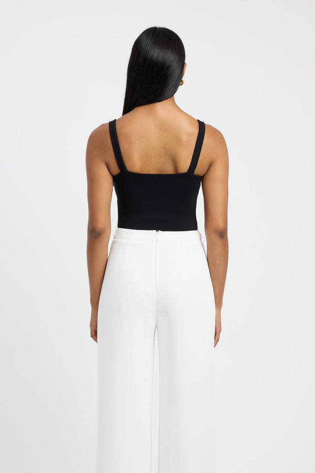 front Madeline Tank Kookai Fitted Squareneck Sleeveless Womens-Blouse