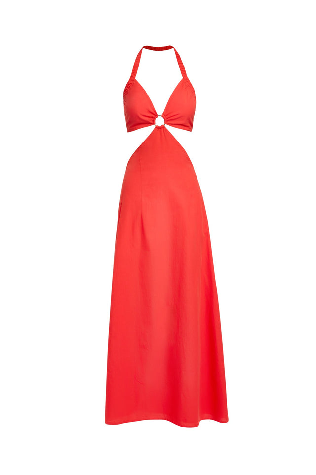 product Romeo Ring Maxi Dress Kookai Fit-and-flare Maxi Relaxed Plungeneck red womens-dresses
