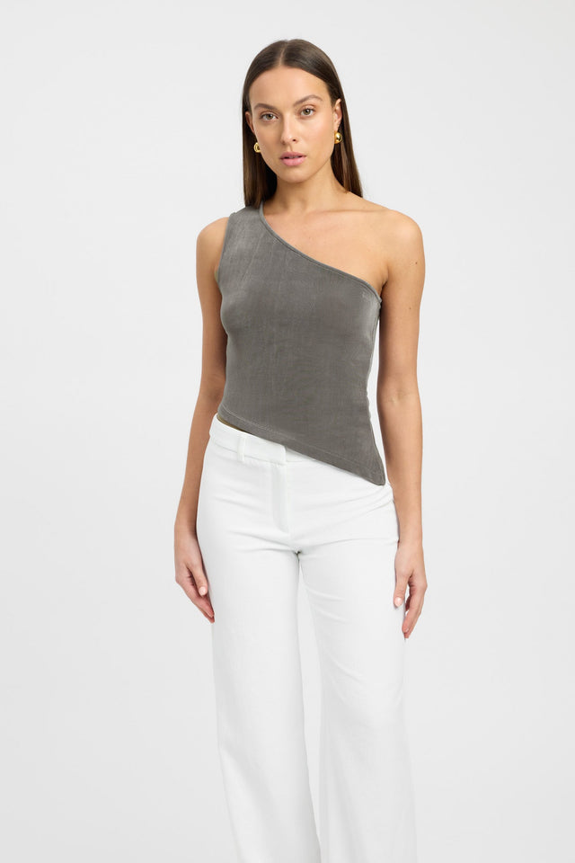 product Cory Asymmetric Top Kookai Fitted Asymmetry Sleeveless Womens-Blouse