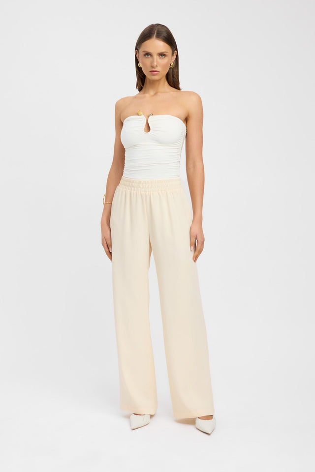 front Maria Wide Leg Pant Kookai Wide-leg High-rise white womens-regular-pants