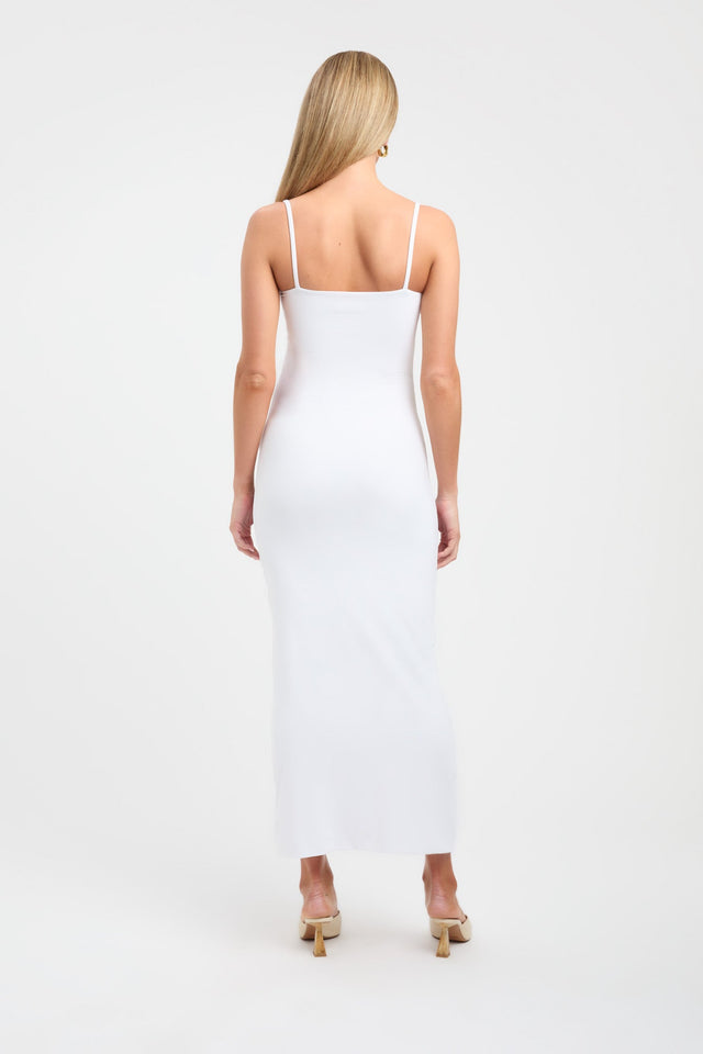 product Serena Dress Kookai Bodycon Midi Fitted Squareneck white womens-dresses