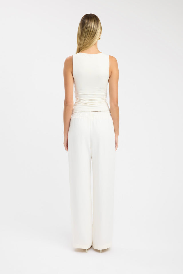back Trove Trim Top Kookai Fitted Plungeneck Sleeveless Womens-Blouse