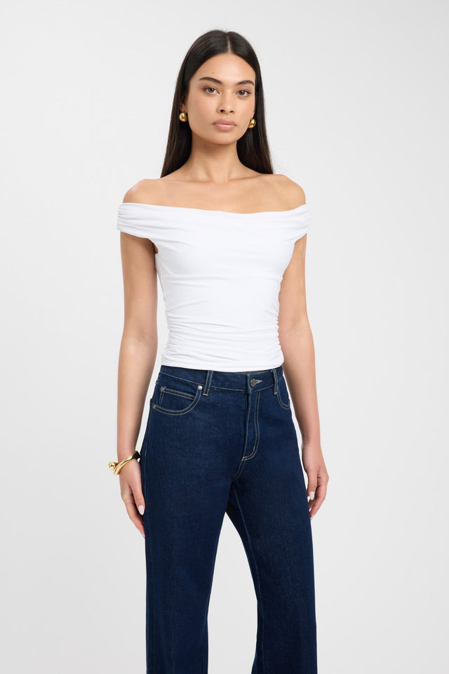 front Nina Top Kookai Fitted Straight Short sleeves Womens-Blouse