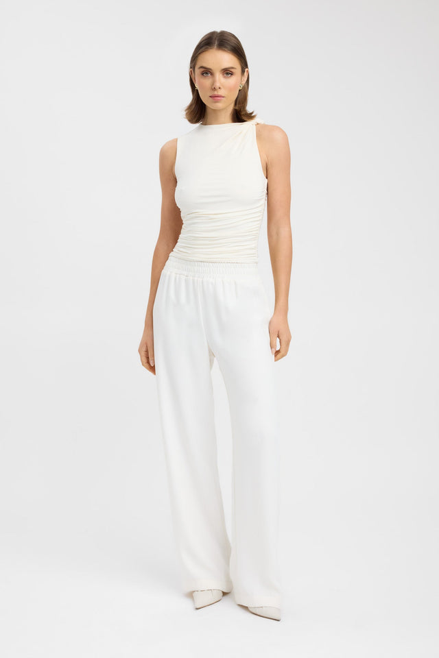 side Ziah Top Kookai Fitted Highneck Sleeveless Womens-Blouse