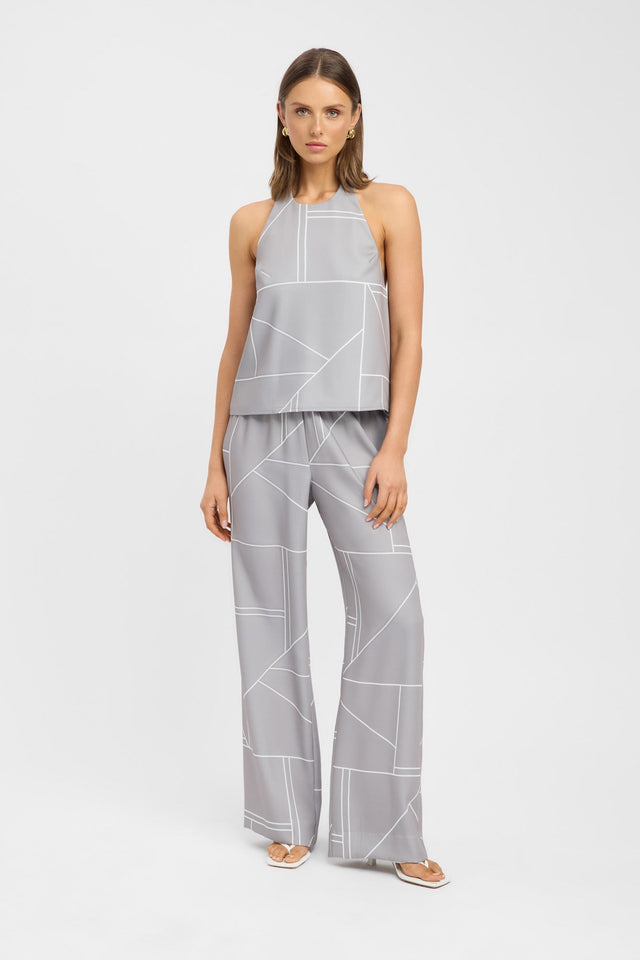 front Alia Wide Leg Pant Kookai Wide-leg High-rise grey womens-regular-pants 