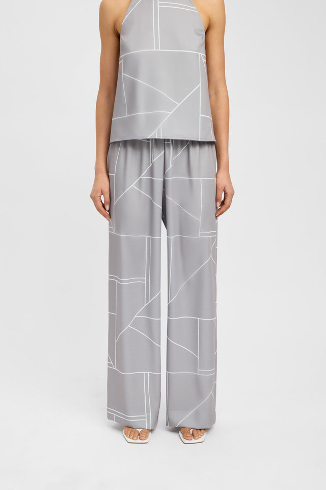 side Alia Wide Leg Pant Kookai Wide-leg High-rise grey womens-regular-pants 