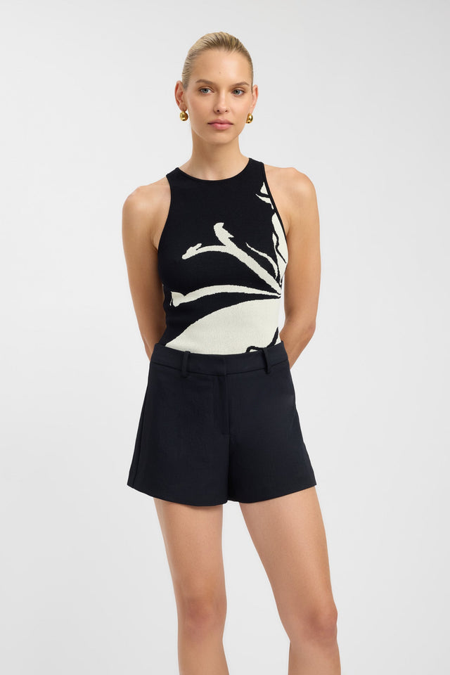 front Aloha Tank Kookai Fitted Roundneck Sleeveless Womens-Blouse 
