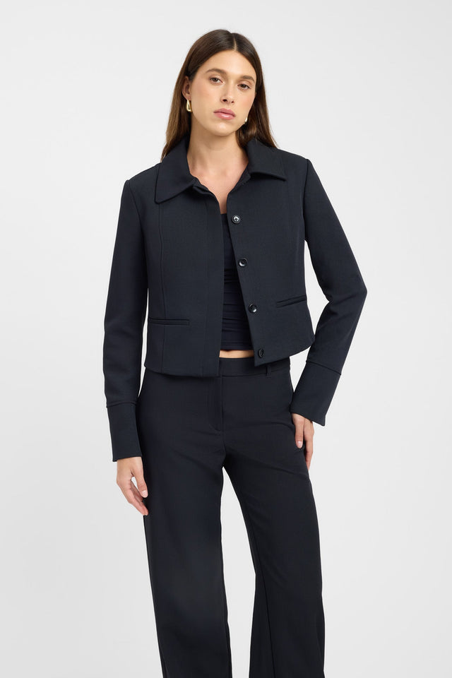 front Ariel Curve Jacket Kookai Long sleeve Regular Short brown womens-coats-and-jackets 