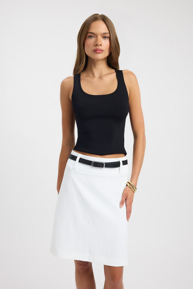 front Ariel Low Rise Midi Skirt Kookai Straight Midi womens-skirts 