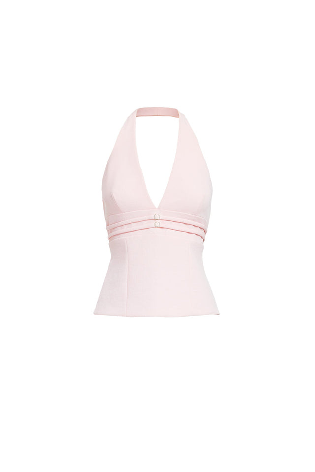 product Ariel Double Belt Top Kookai Fitted Plungeneck Sleeveless Womens-Blouse 