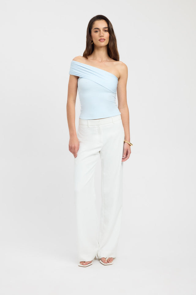 front Aston Top Kookai Fitted Asymmetry Short sleeves Womens-Blouse 