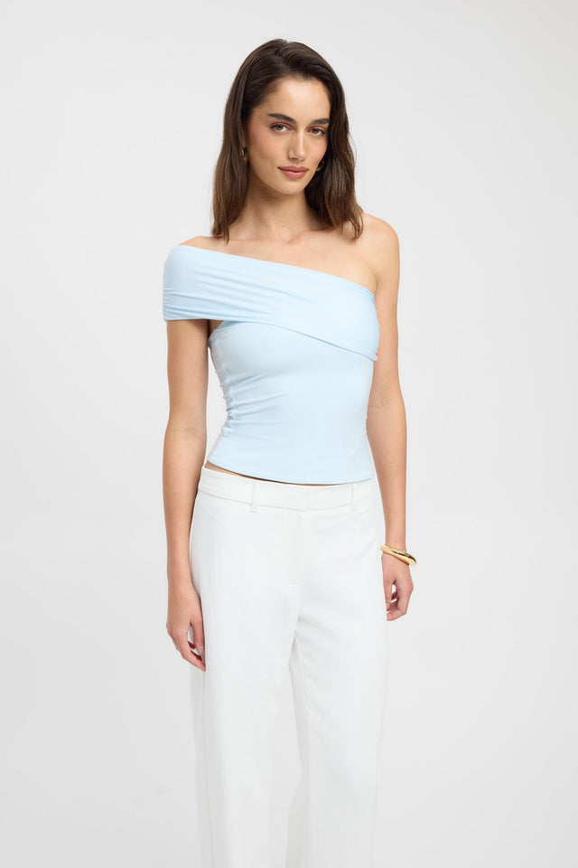 front Aston Top Kookai Fitted Asymmetry Short sleeves Womens-Blouse 