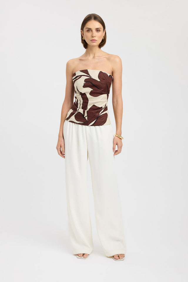 side Autumn Strapless Top Kookai Fitted Straight Sleeveless Womens-Blouse 