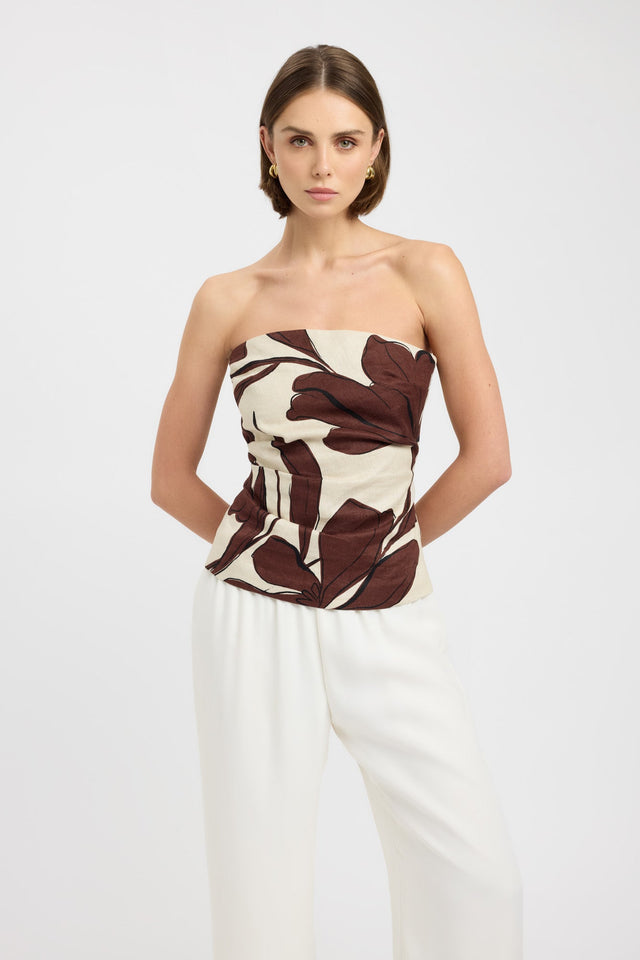 front Autumn Strapless Top Kookai Fitted Straight Sleeveless Womens-Blouse 