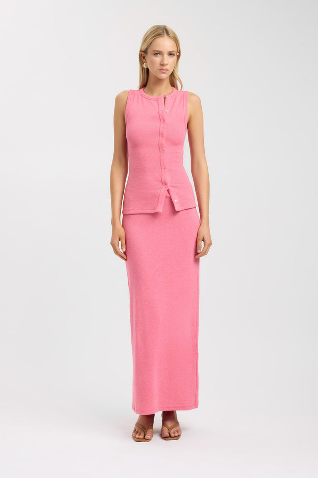 side Bec Button Tank Kookai Relaxed Thick strap Round womens-singlets 