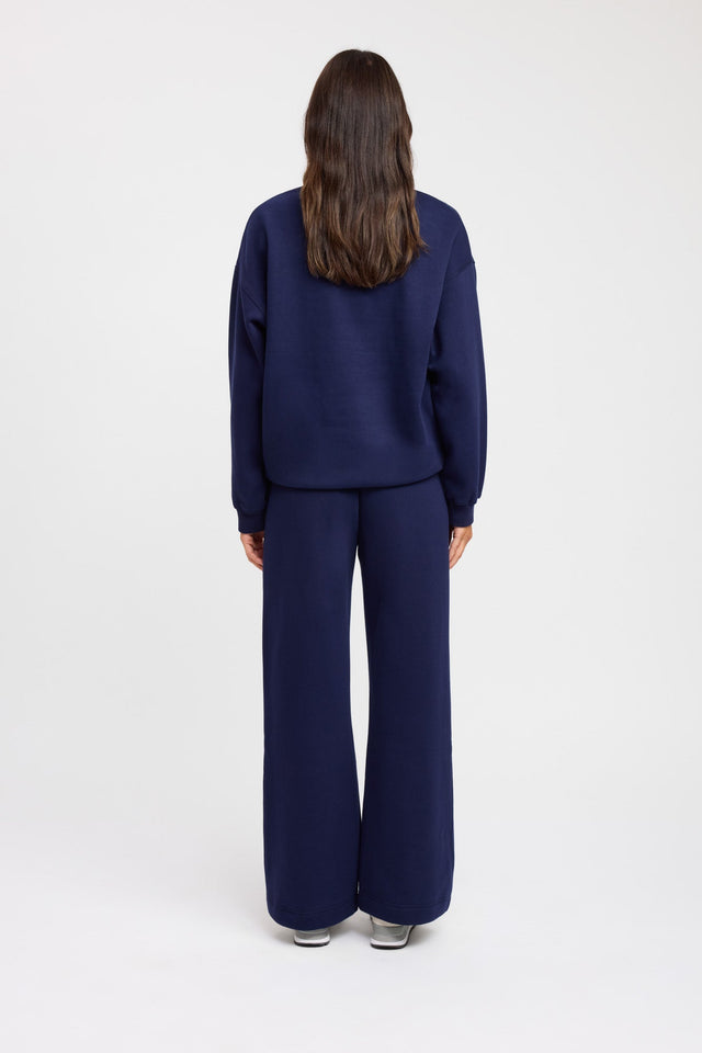 back Tate Crew Sweatshirt Kookai Round neck Oversized beige womens-jumpers 