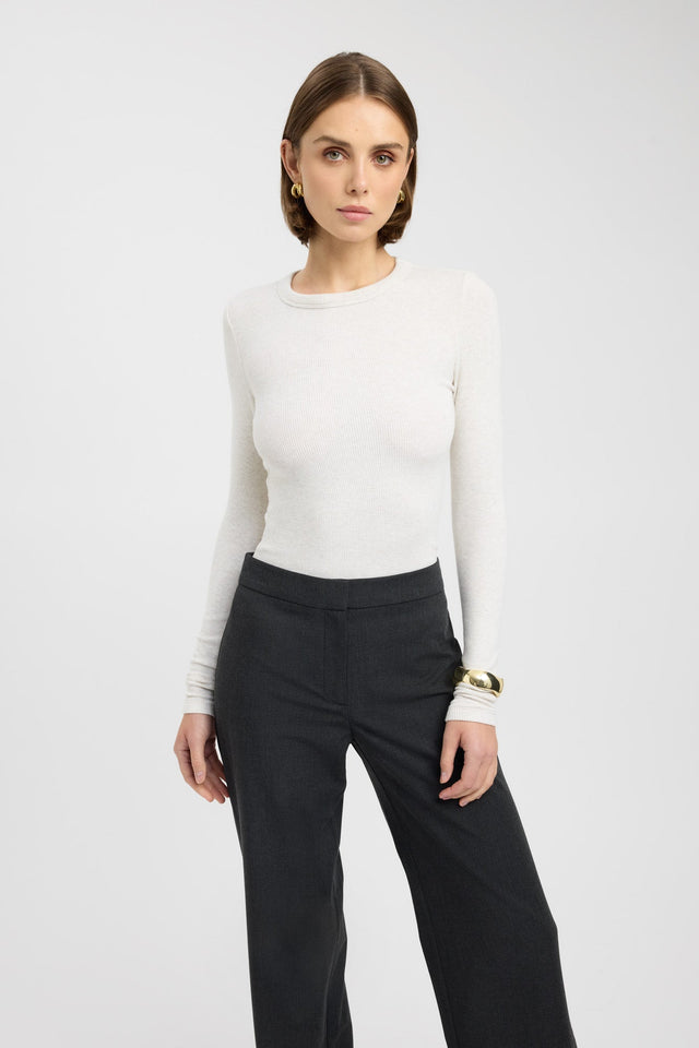 front Sunday Long Sleeve Top Kookai Fitted Roundneck Long sleeve Womens-Blouse 
