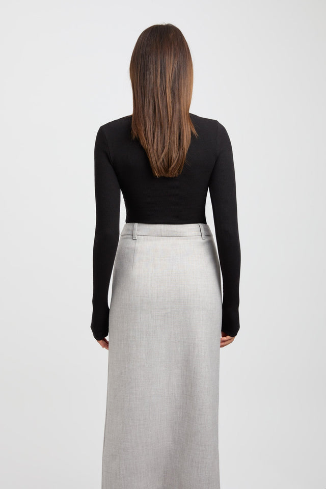 back Nicole Long Sleeve Top Kookai Fitted Scoopneck Long sleeve Womens-Blouse 