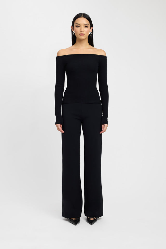 side Madison Off Shoulder Top Kookai Fitted Straight Long sleeve Womens-Blouse 