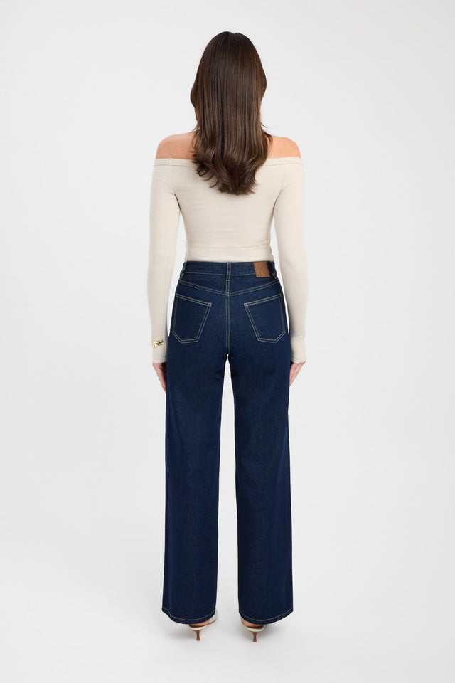 back Madison Off Shoulder Top Kookai Fitted Straight Long sleeve Womens-Blouse 