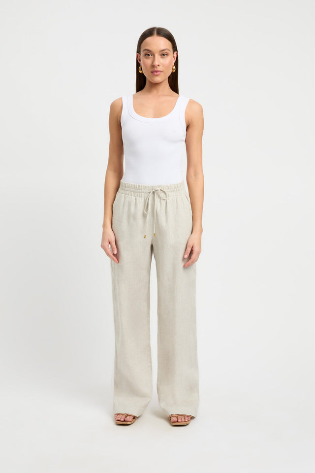 side Romeo Tank Kookai Fitted Thick strap Scoop white womens-singlets 