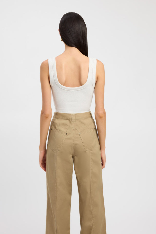 front Romeo Tank Kookai Fitted Thick strap white womens-singlets 