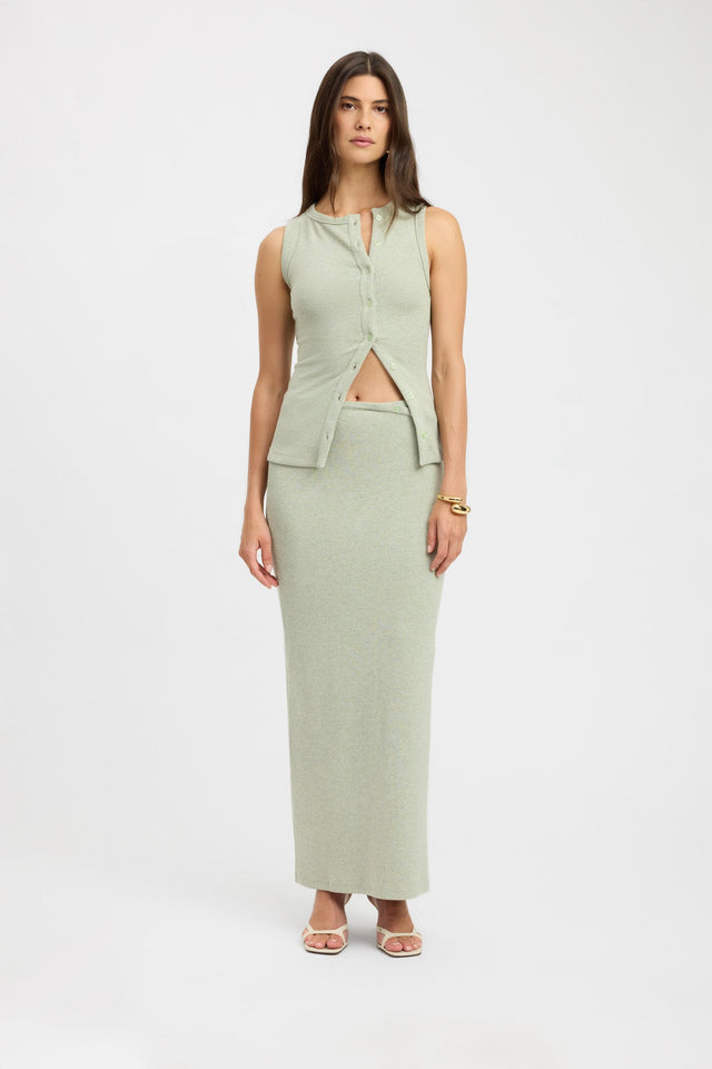 side Carter Maxi Skirt Kookai Straight Maxi brown womens-skirts 
