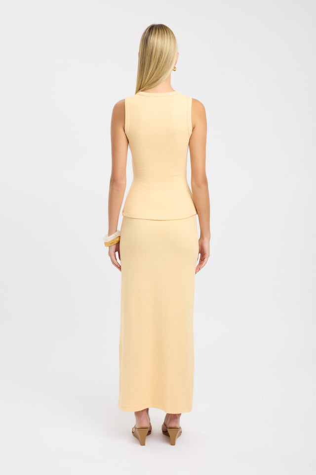 back Carter Maxi Skirt Kookai Straight Maxi yellow womens-skirts 