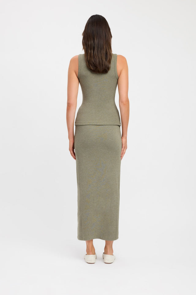 back Carter Maxi Skirt Kookai Straight Maxi green womens-skirts 