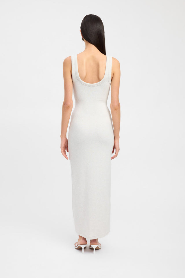 front Romeo Tank Dress Kookai Straight Maxi Fitted Scoopneck white womens-dresses 
