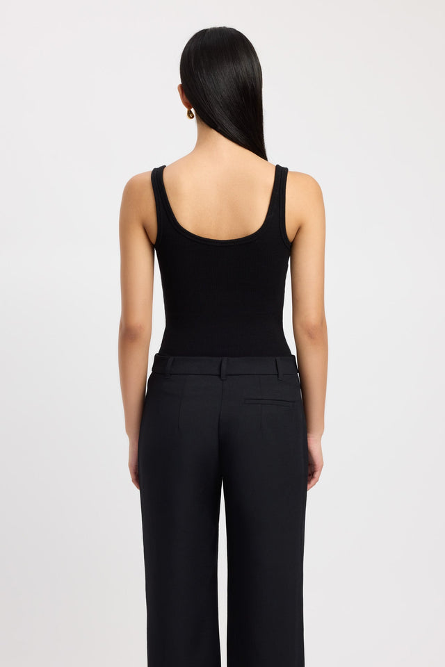 back Kookai Singlet Kookai Fitted Thick strap Scoop black womens-singlets 