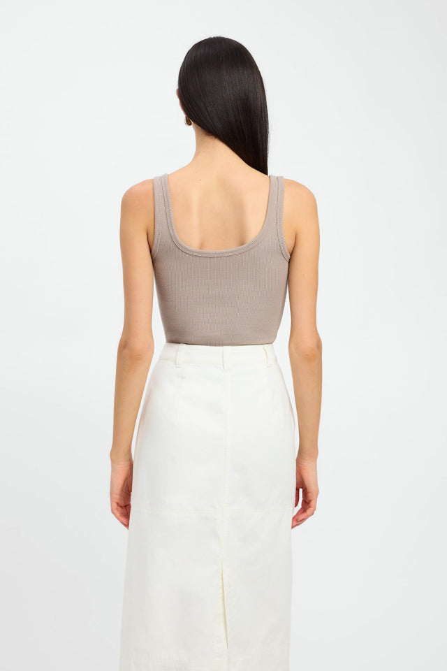 front Freya Tank Kookai Fitted Scoopneck Sleeveless Womens-Blouse 