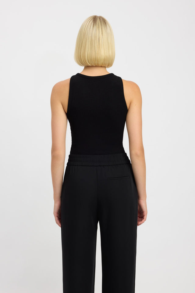 back Chloe Tank Kookai Fitted Asymmetry Sleeveless Womens-Blouse 