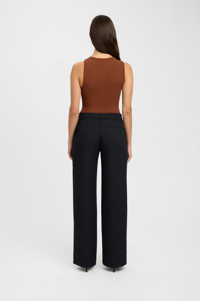 back Chloe Tank Kookai Fitted Asymmetry brown womens-singlets 