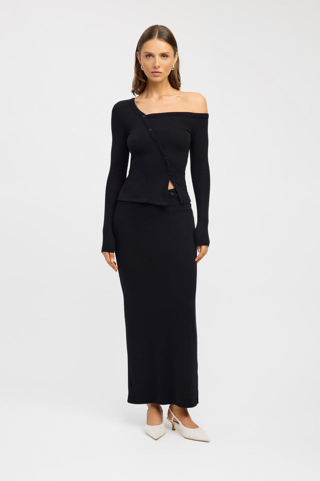 side Bennett Top Kookai Fitted Asymmetry Long sleeve Womens-Blouse 